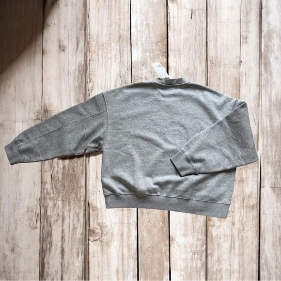 NEW H&M Sweatshirt with Printed Motif Long Beach Grey & Green Size Medium - Picture 10 of 11